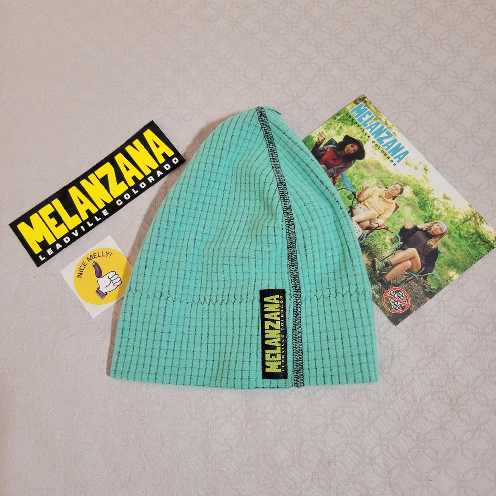 Melanzana Microgrid Beanie Adult Size L In Lagoon Unisex